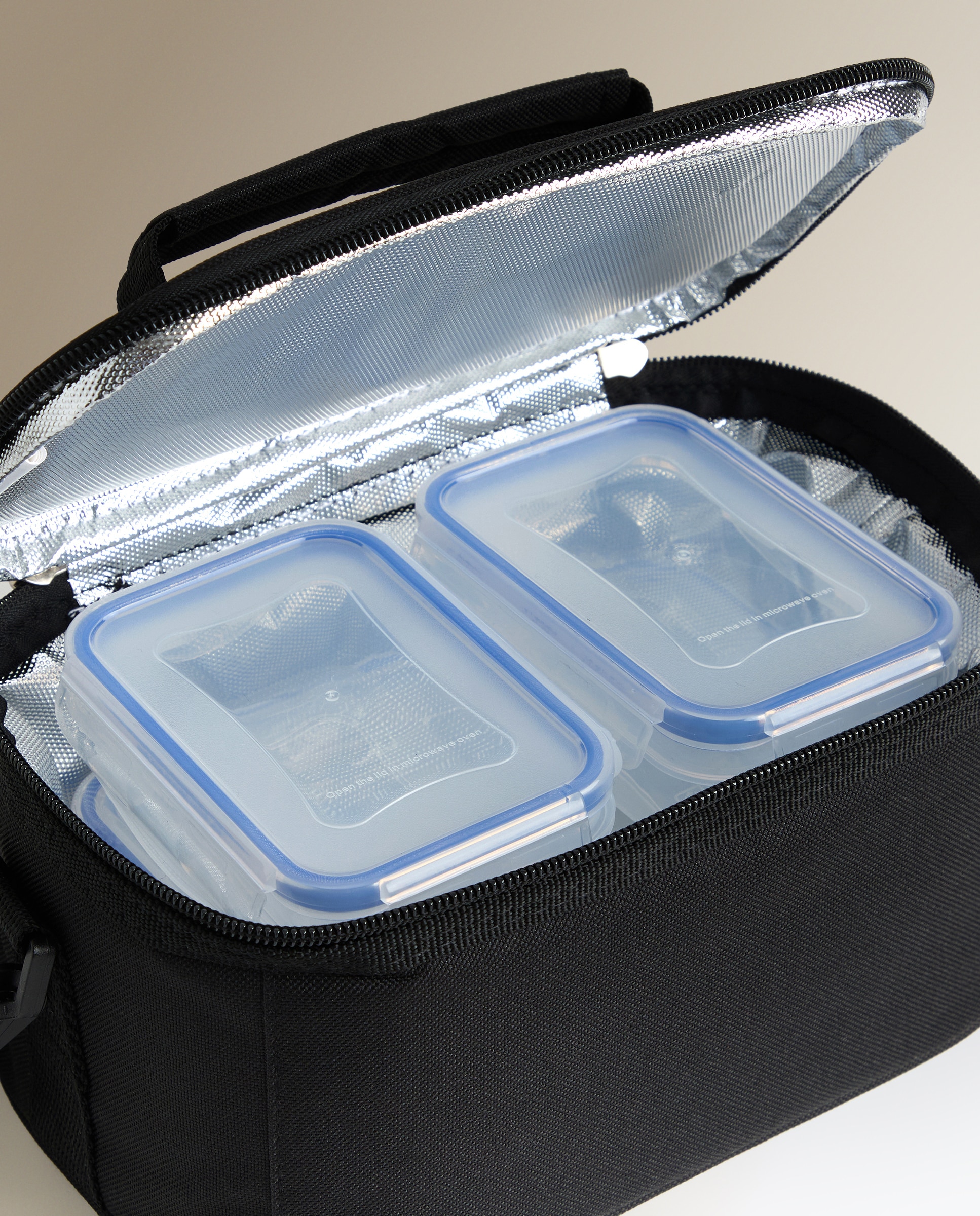 Bola porta?alimentos com 3 recipientes Daily Preto-3