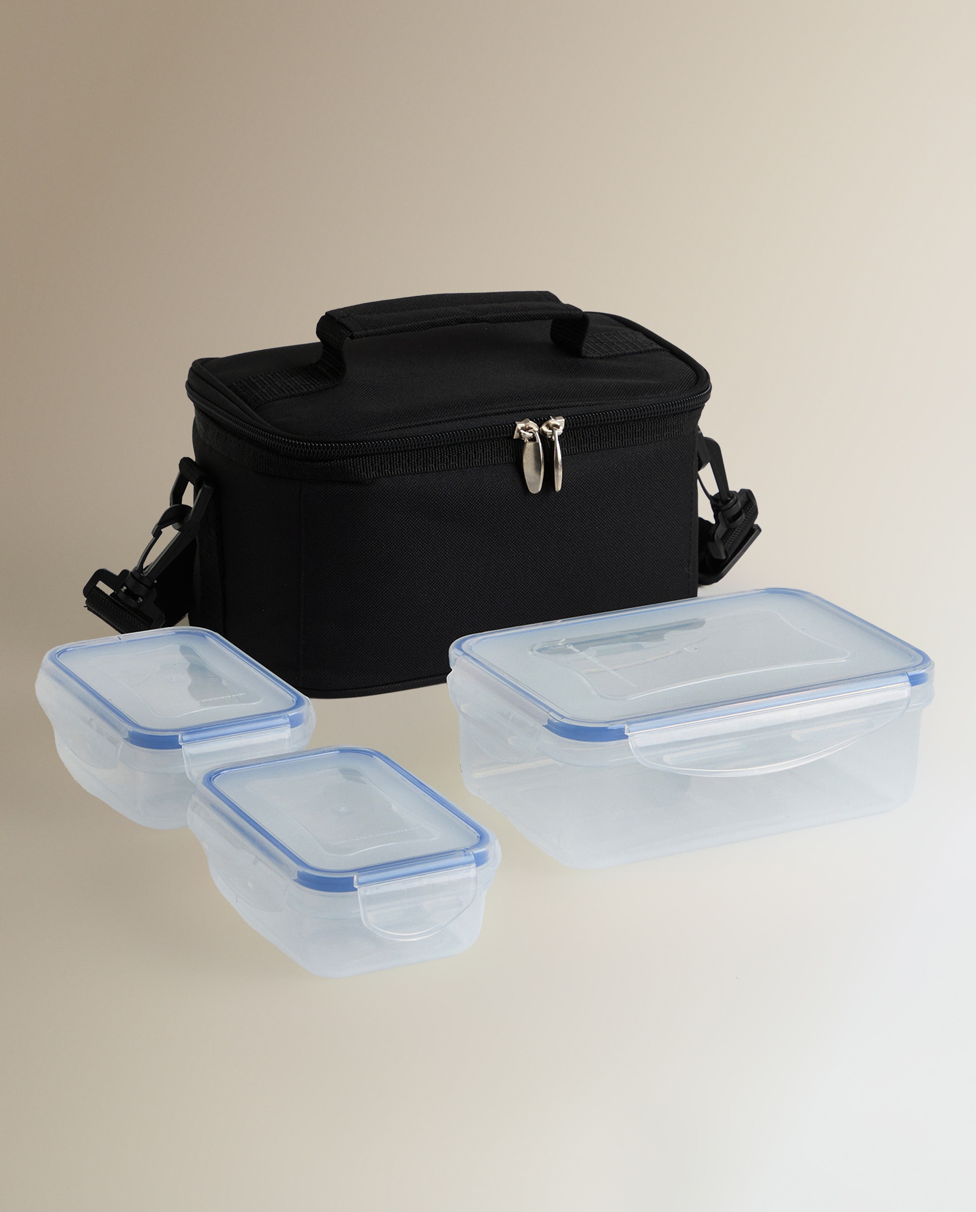 Bola porta?alimentos com 3 recipientes Daily Preto-5