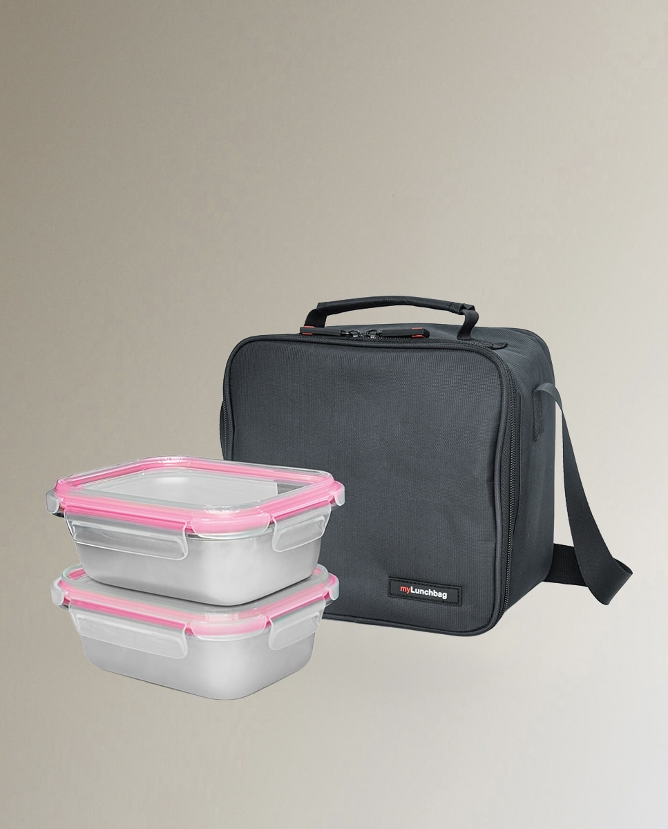 Porta alimentos Inox Bag con contenerdor de acero inxoxidable para microondas Iris Barcelona - Negro Negro-3