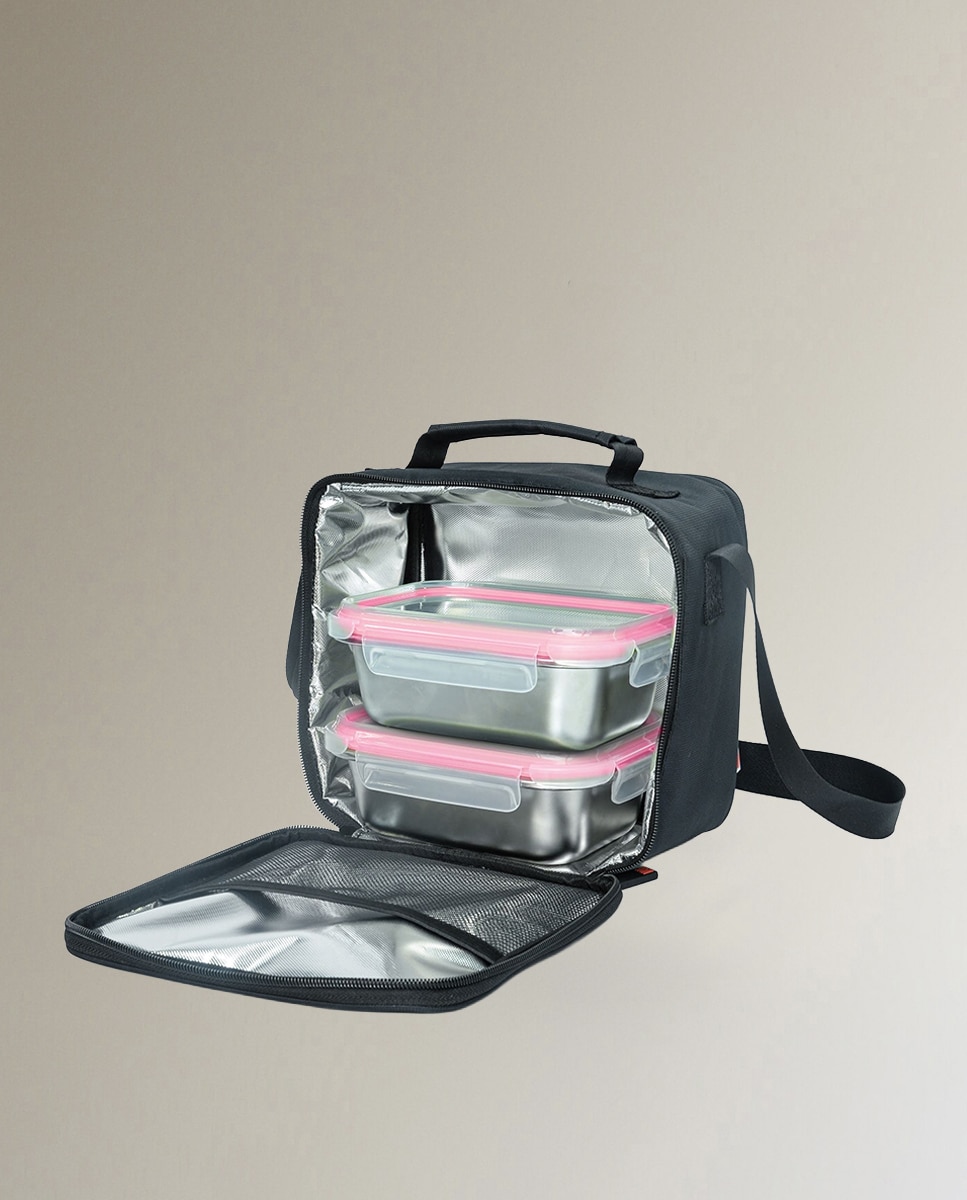 Porta alimentos Inox Bag con contenerdor de acero inxoxidable para microondas Iris Barcelona - Negro Negro-4