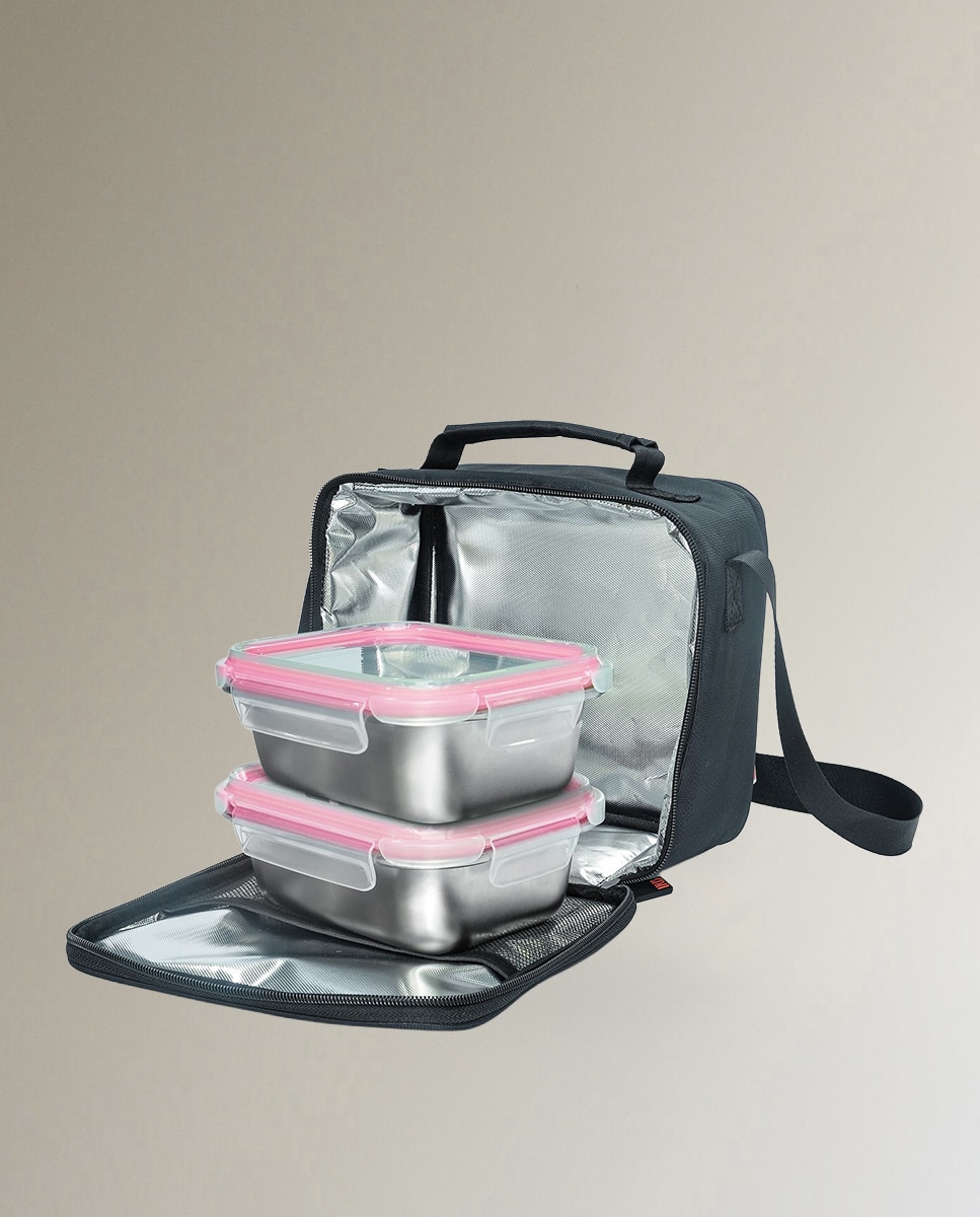 Porta alimentos Inox Bag con contenerdor de acero inxoxidable para microondas Iris Barcelona - Negro Negro-5