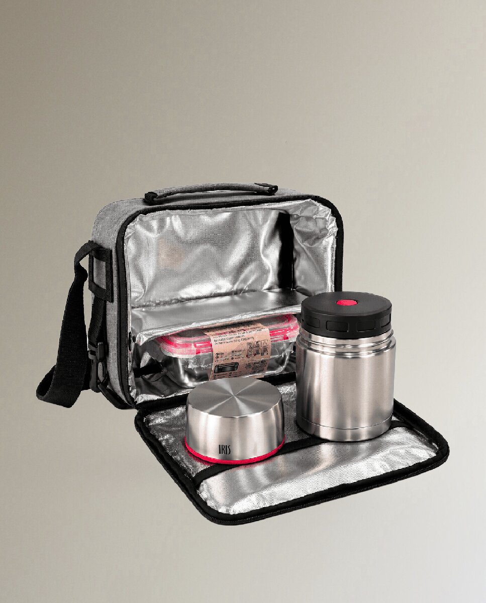 Porta alimentos Maxi-Termo con termo y con contenerdor de acero inxoxidable para microondas Iris Barcelona - Gris Gris-3