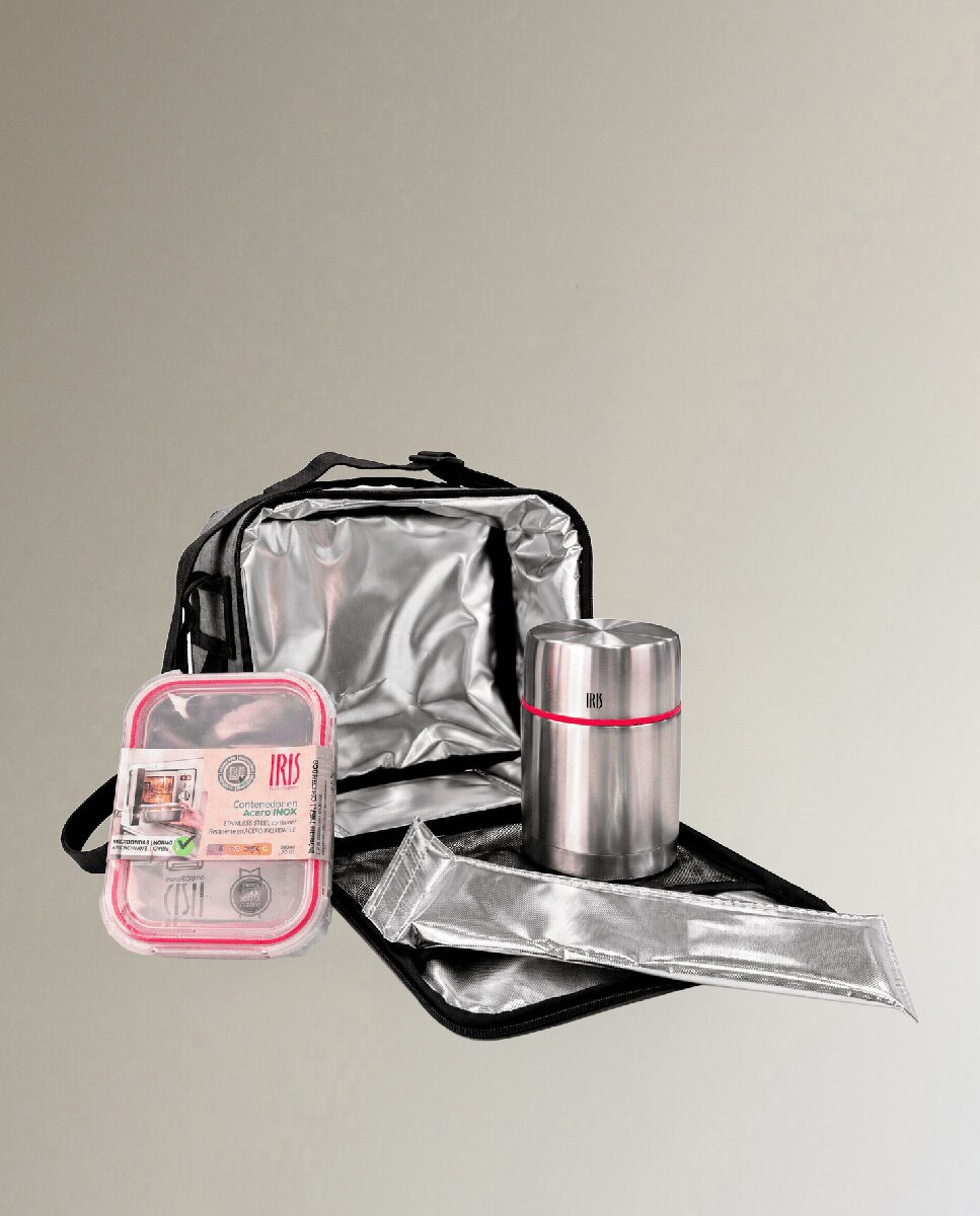 Porta alimentos Maxi-Termo con termo y con contenerdor de acero inxoxidable para microondas Iris Barcelona - Gris Gris-4