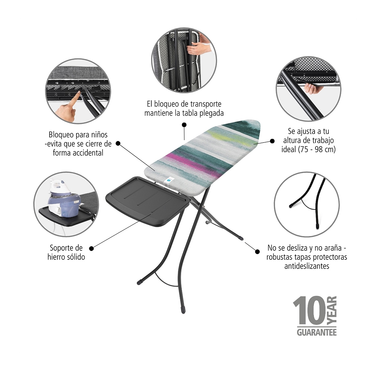 Tábua de engomar 124 x 45 cm Morning Breeze Brabantia Multicolor-3