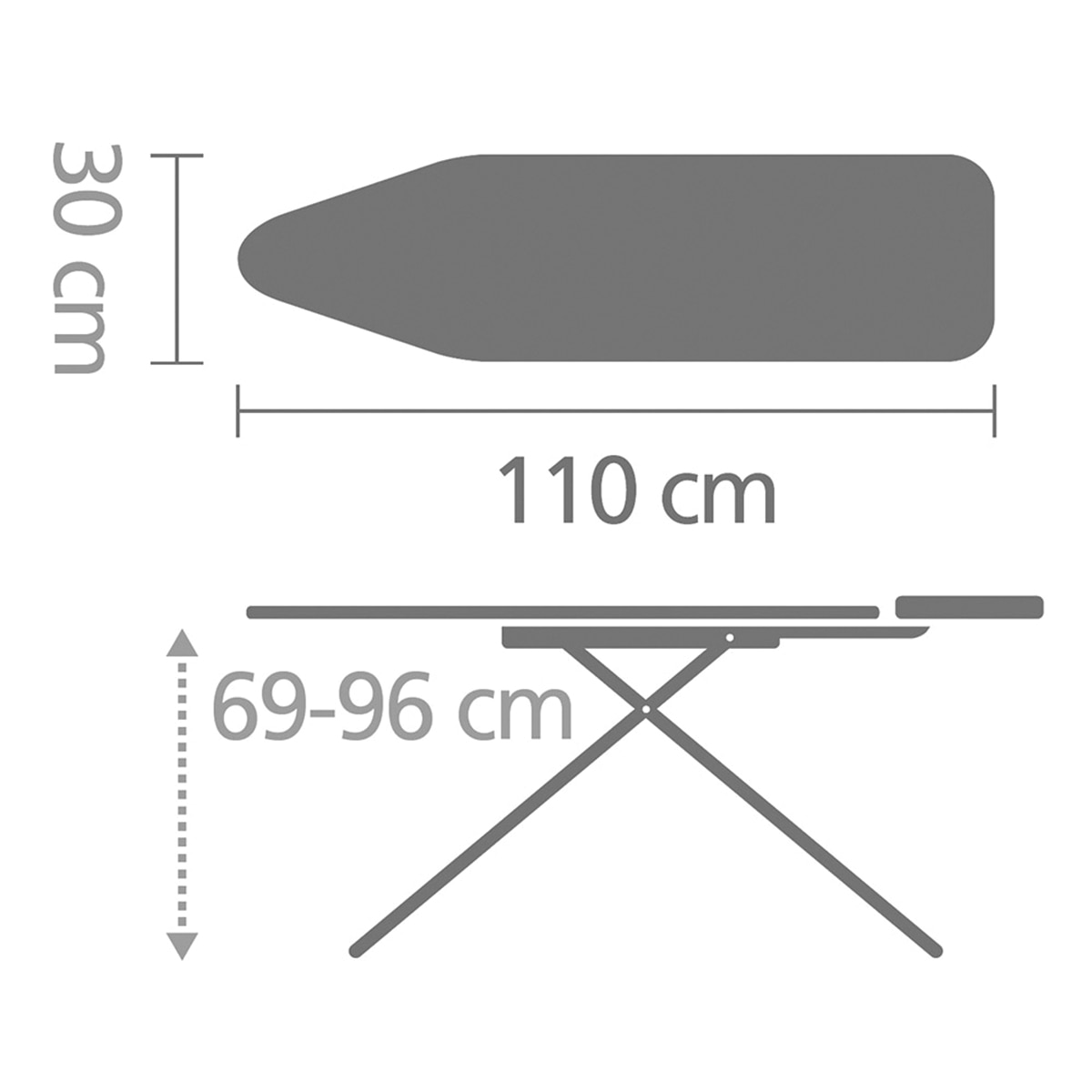 Tábua de engomar 110 x 30 cm Denim Black Preto-4