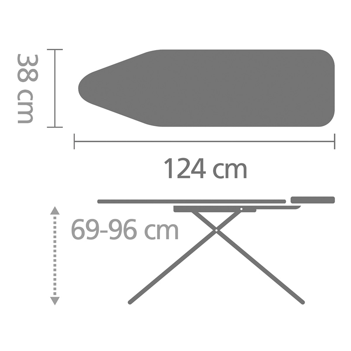 Tábua de engomar 124 x 38 cm Denim Black Preto-5