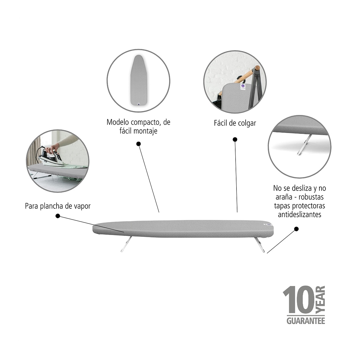 Tábua de engomar 95x30 Sobremesa Aço-3