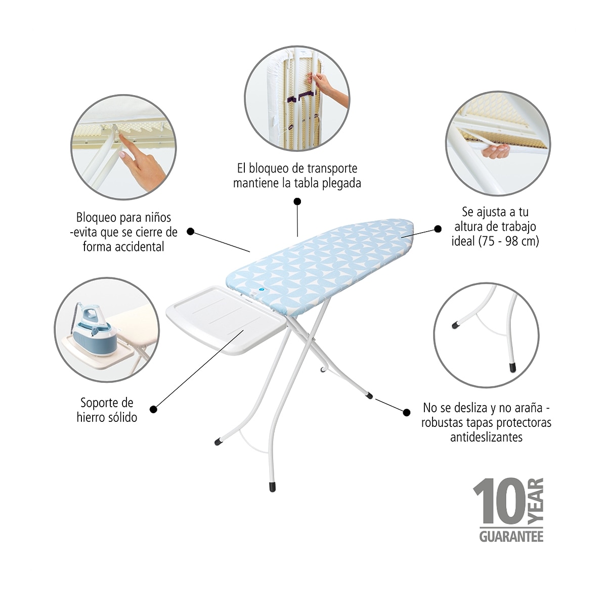 Tábua de Engomar Fresh Breeze - 124x45 cm Azul-3