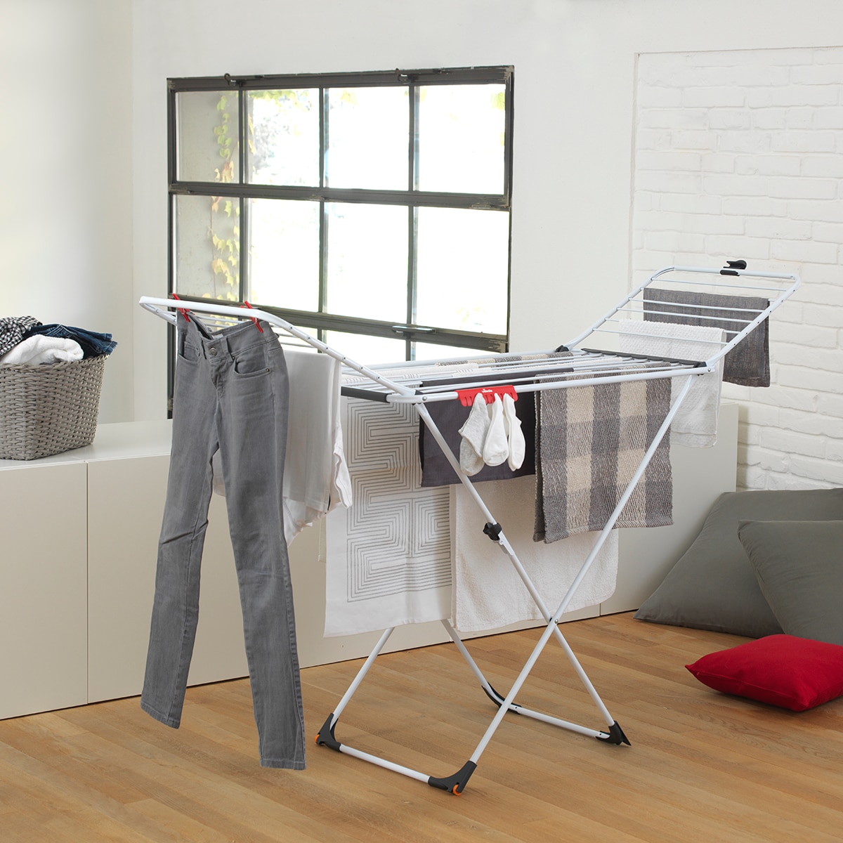 Estendal desdobrável com abas Extra Vileda Branco-3