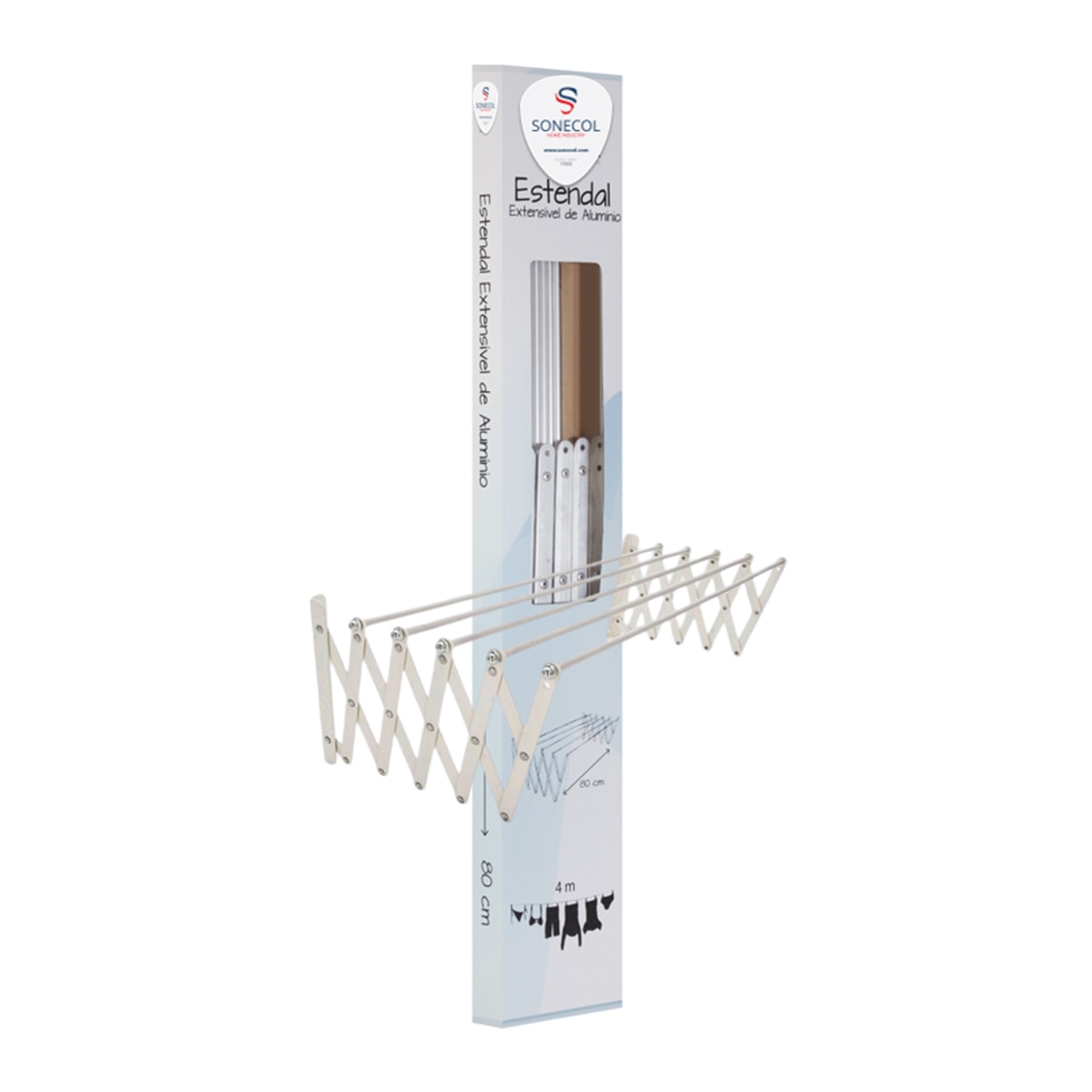 Tendedero de pared extensible Sonecol Gris-2