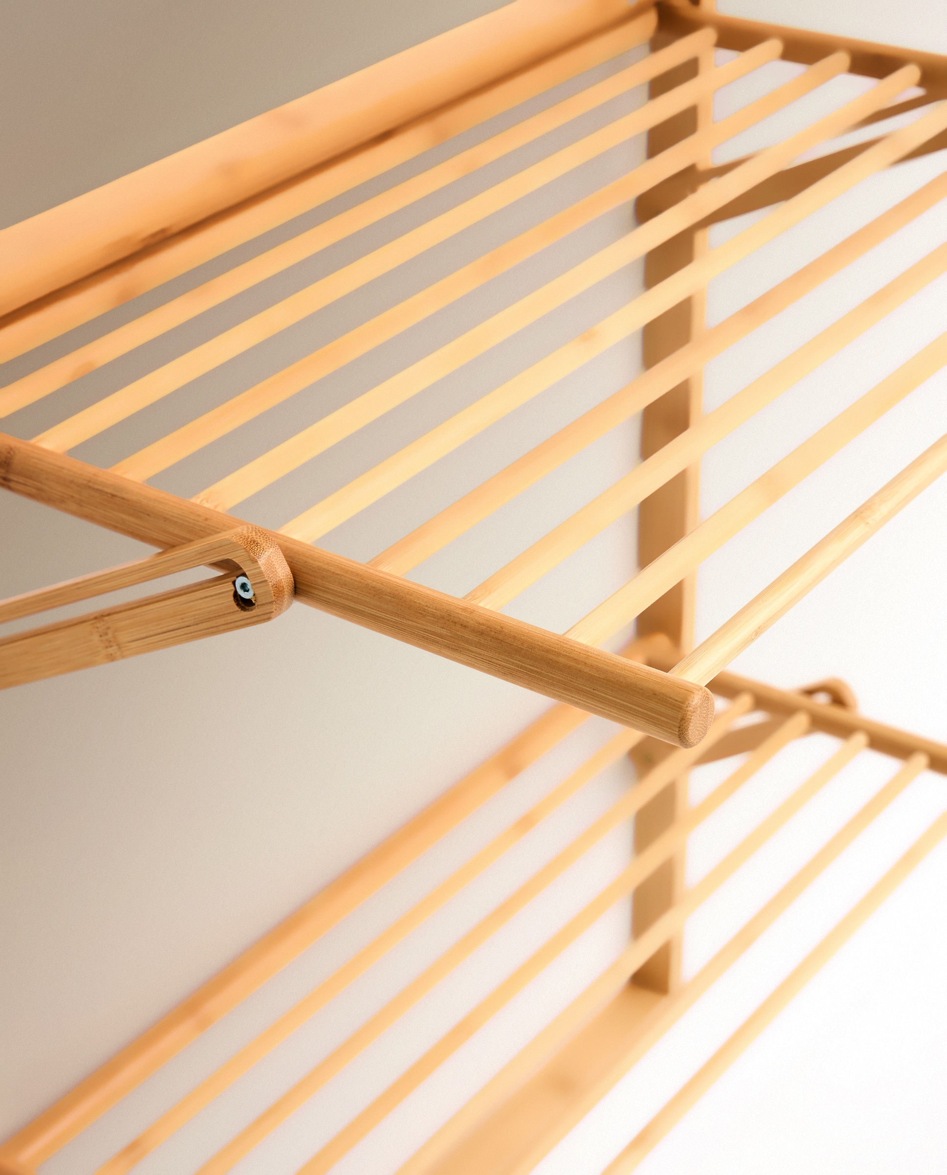 Estendal Dobrável Duplo de Parede Bambu Natural-4