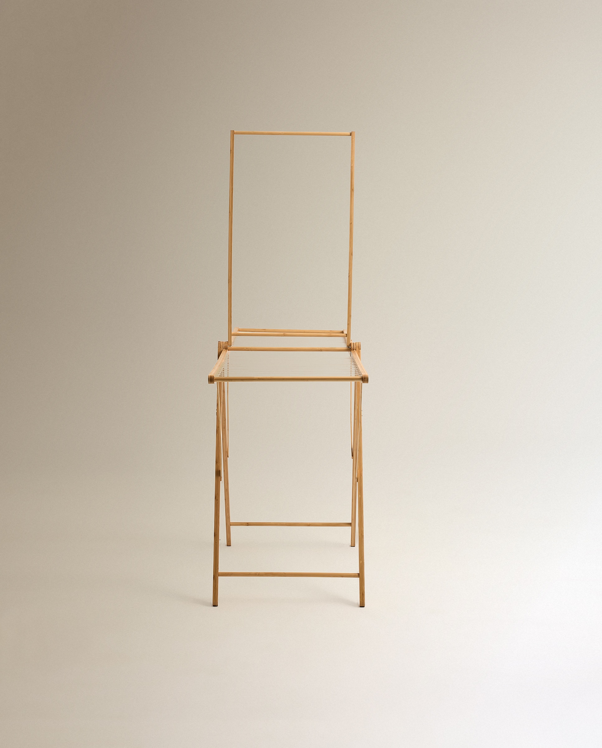 Estendal Dobrável com Barra Bambu Natural-3