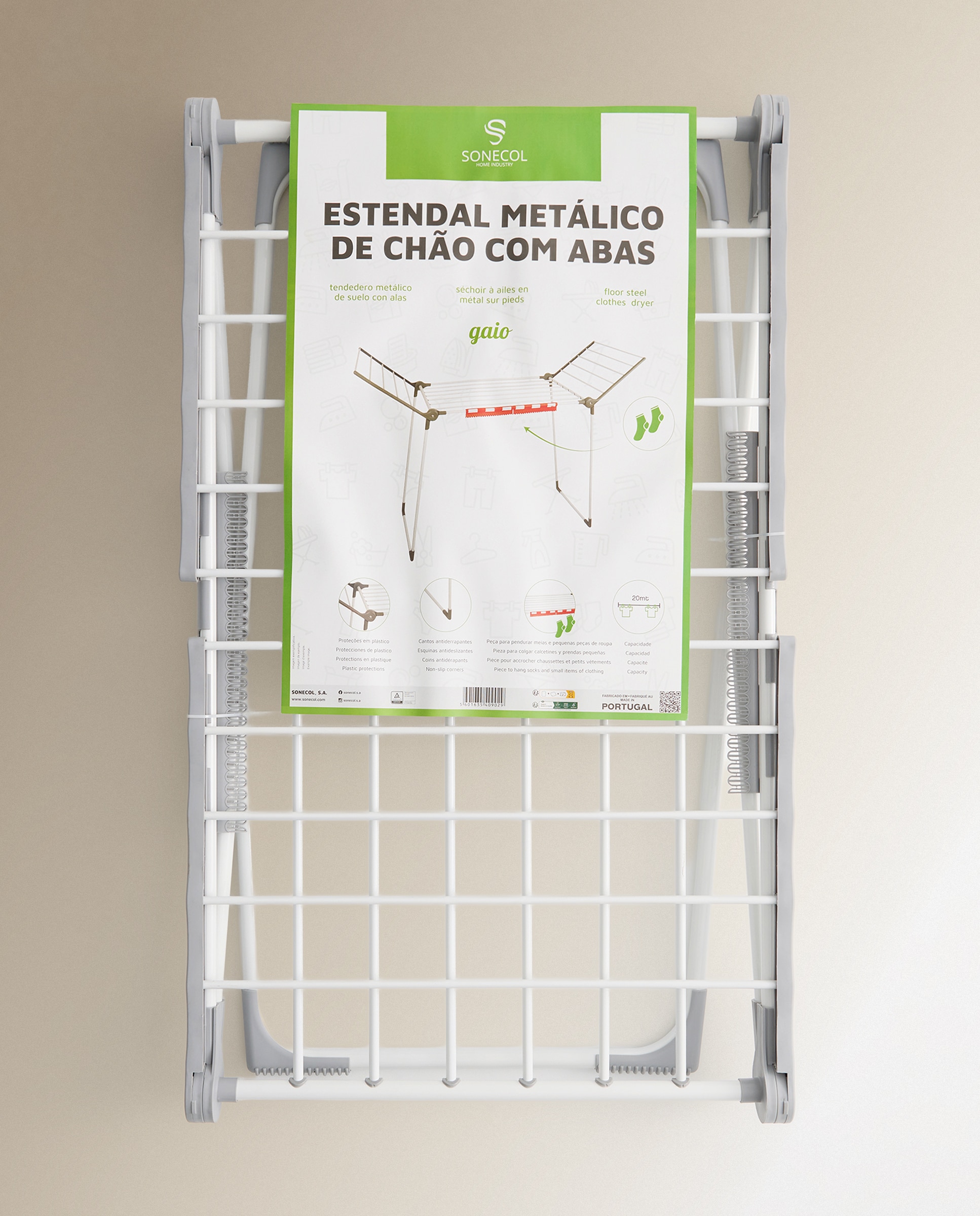 Estendal Dobrável com Asas 20 Metros Branco-5