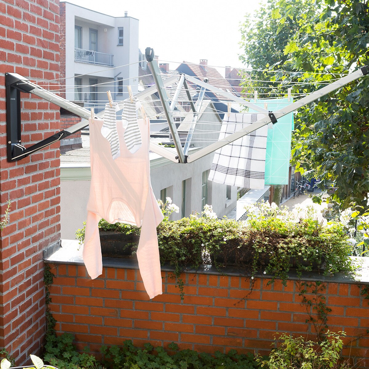 Estendal para exterior e interior dobrável Wallfix Cinzento-10