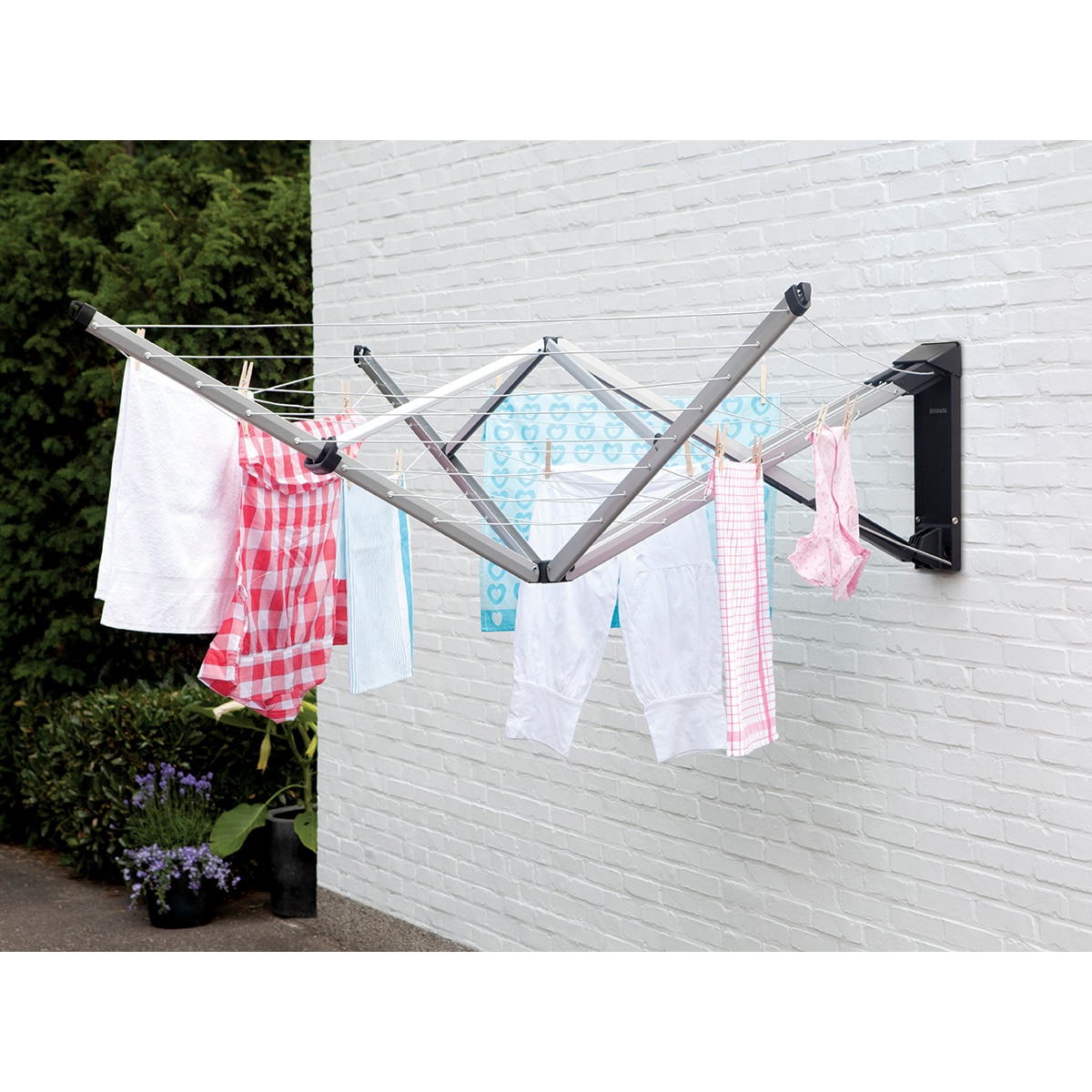 Estendal para exterior e interior dobrável Wallfix Cinzento-12