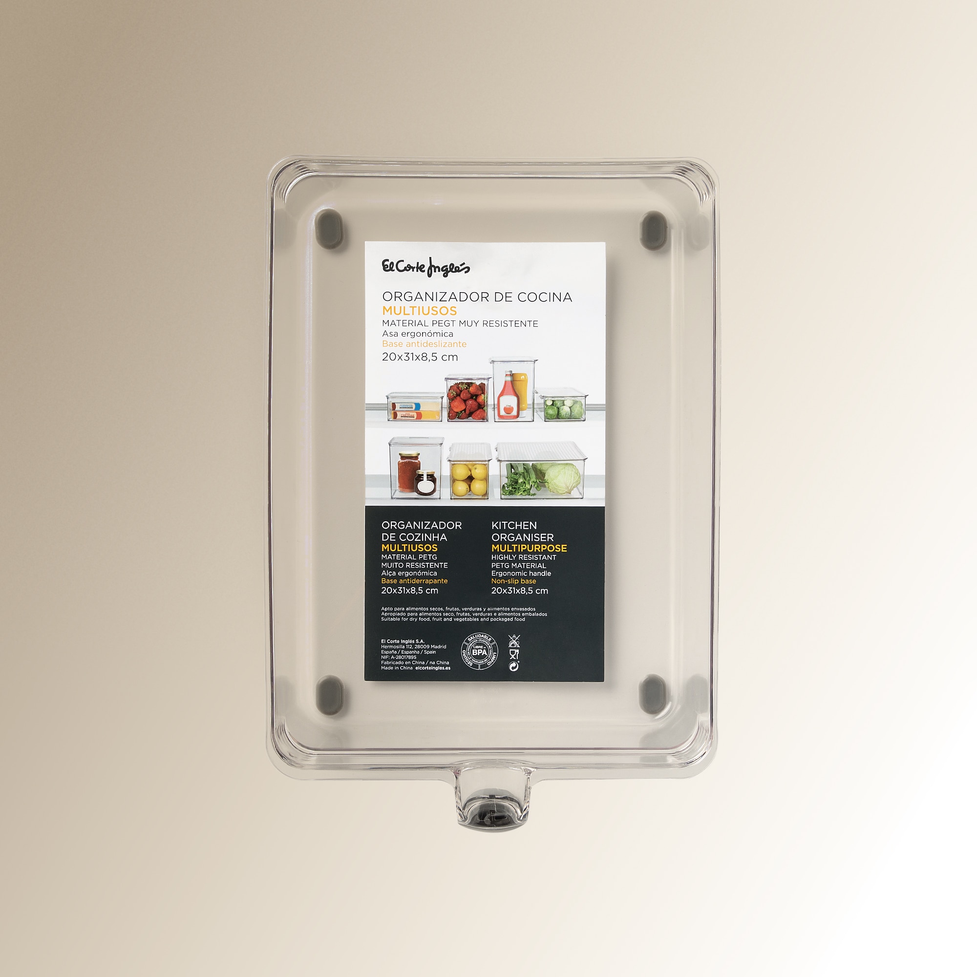 Organizador de nevera con asa El Corte Inglés - Cristal Grande Cristal-2