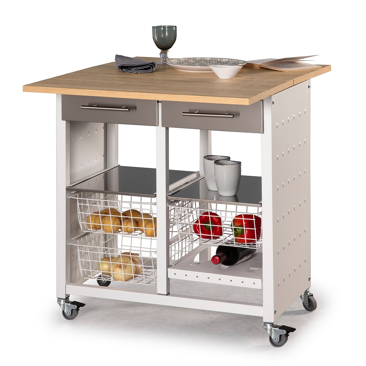 Trolley para verduras duplo conversível em mesa Eko Natural-4