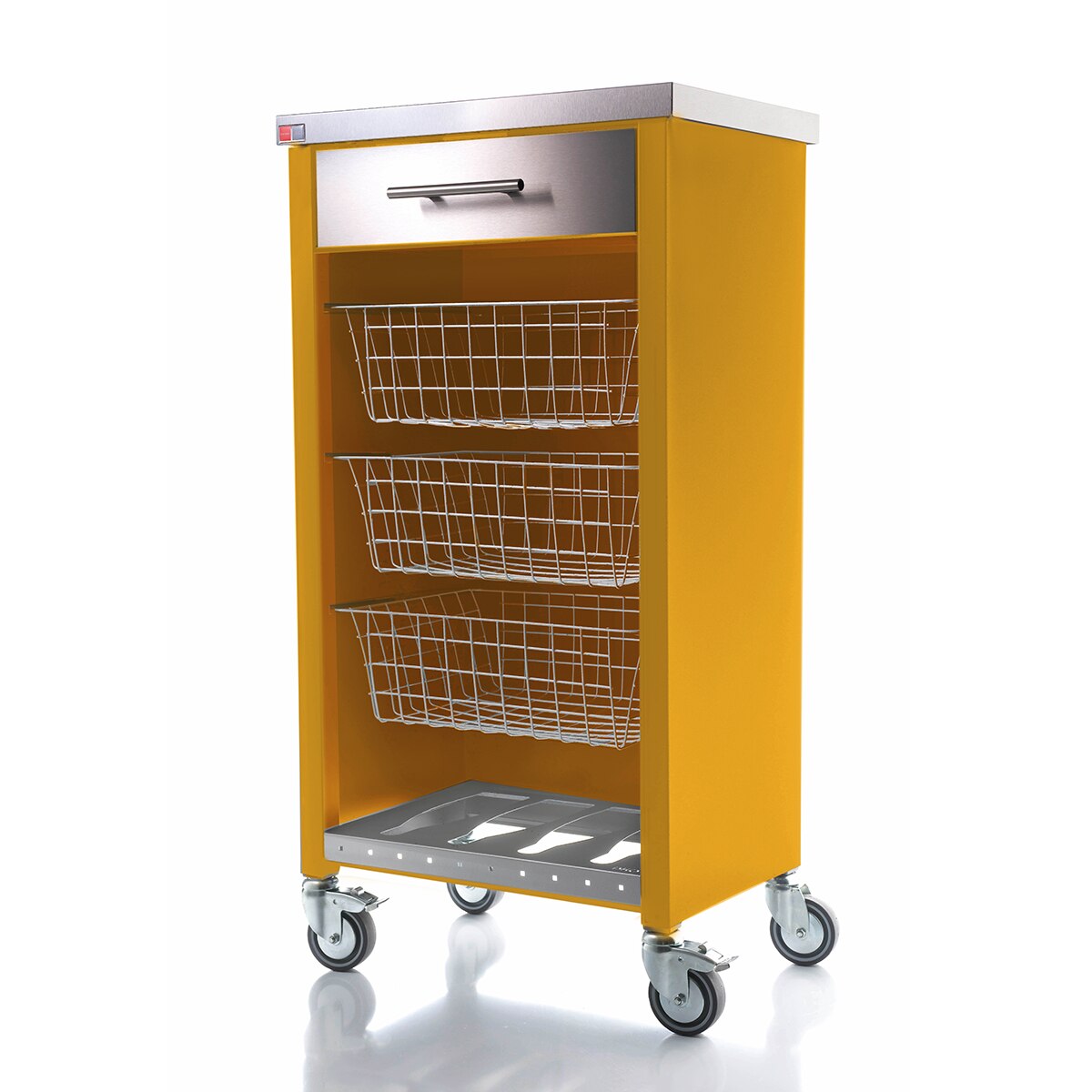Trolley para verduras de 3 gavetas Chelsea Mostarda-2