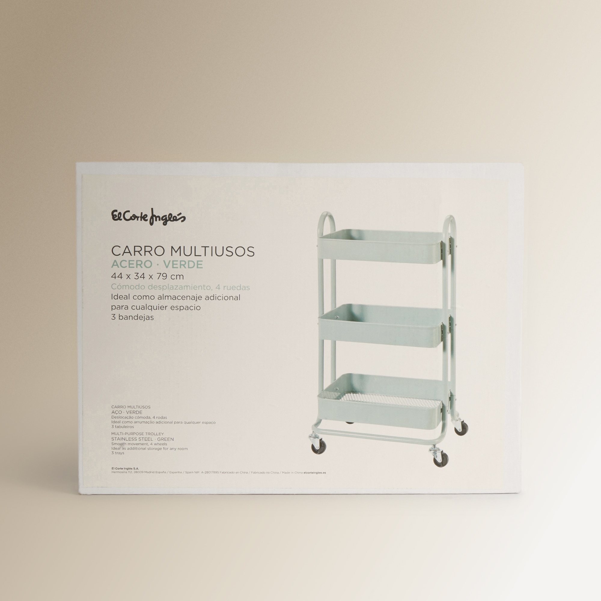 Carrinho multiusos de aço Verde-antiquário-6
