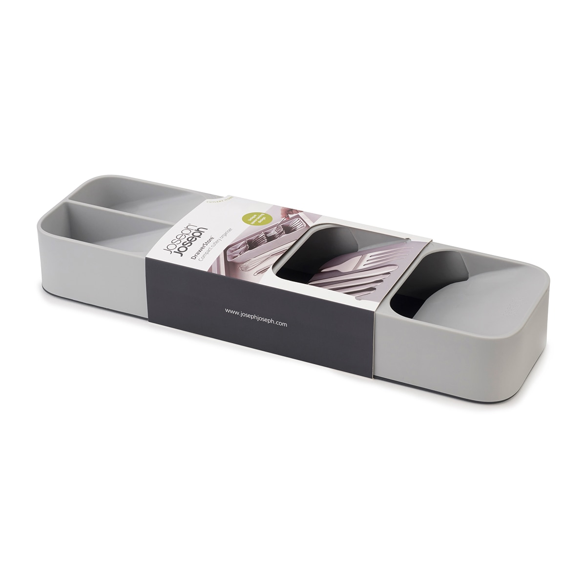Tabuleiro de talheres compacto DrawerStore™ Cinzento-8