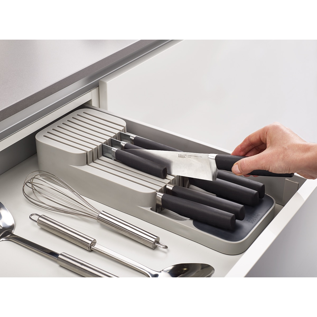 Organizador de facas compacto DrawerStore™ Cinzento-4