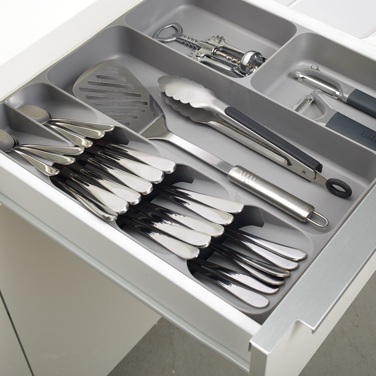 Tabuleiro de talheres DrawerStore™ Cinzento-3