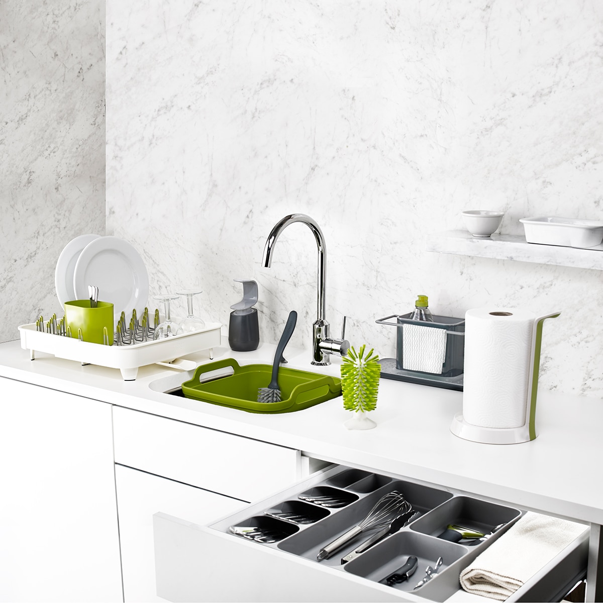 Tabuleiro de talheres DrawerStore™ Cinzento-4