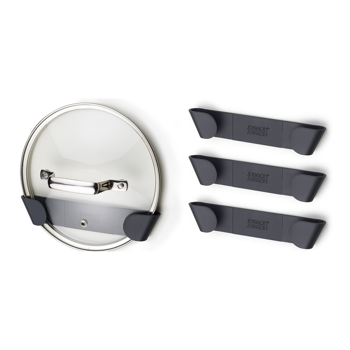 Conjunto de 4 organizadores de tampas CupboardStore™ Cinzento-3