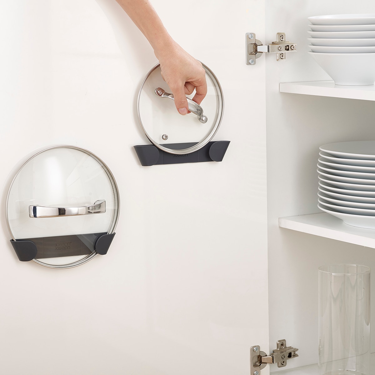 Conjunto de 4 organizadores de tampas CupboardStore™ Cinzento-6
