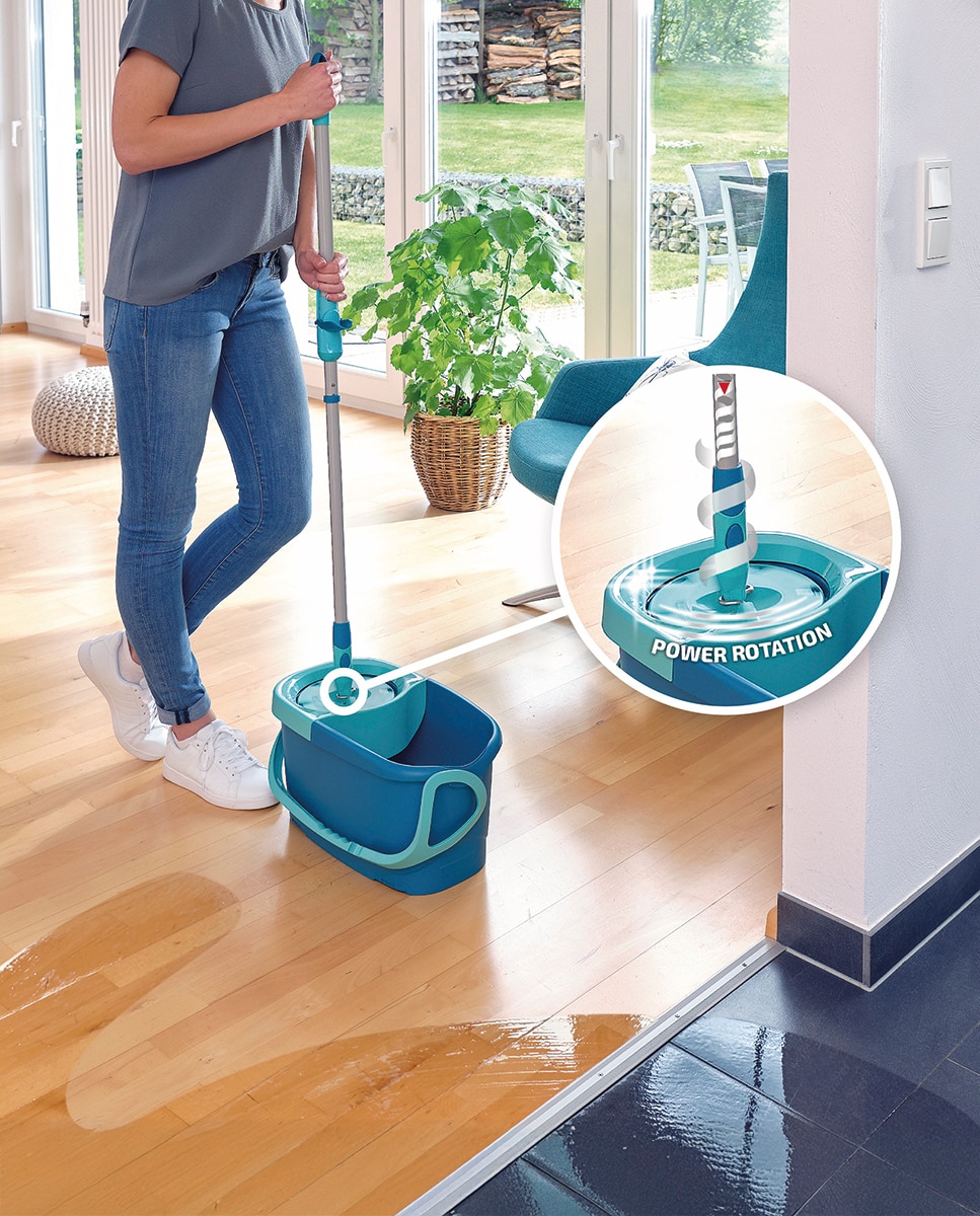 Conjunto de limpeza balde + esfregona Twist Disc Mop Azul-9