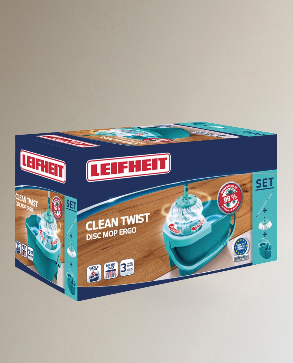 Conjunto de limpeza balde + esfregona Twist Disc Mop Azul-10