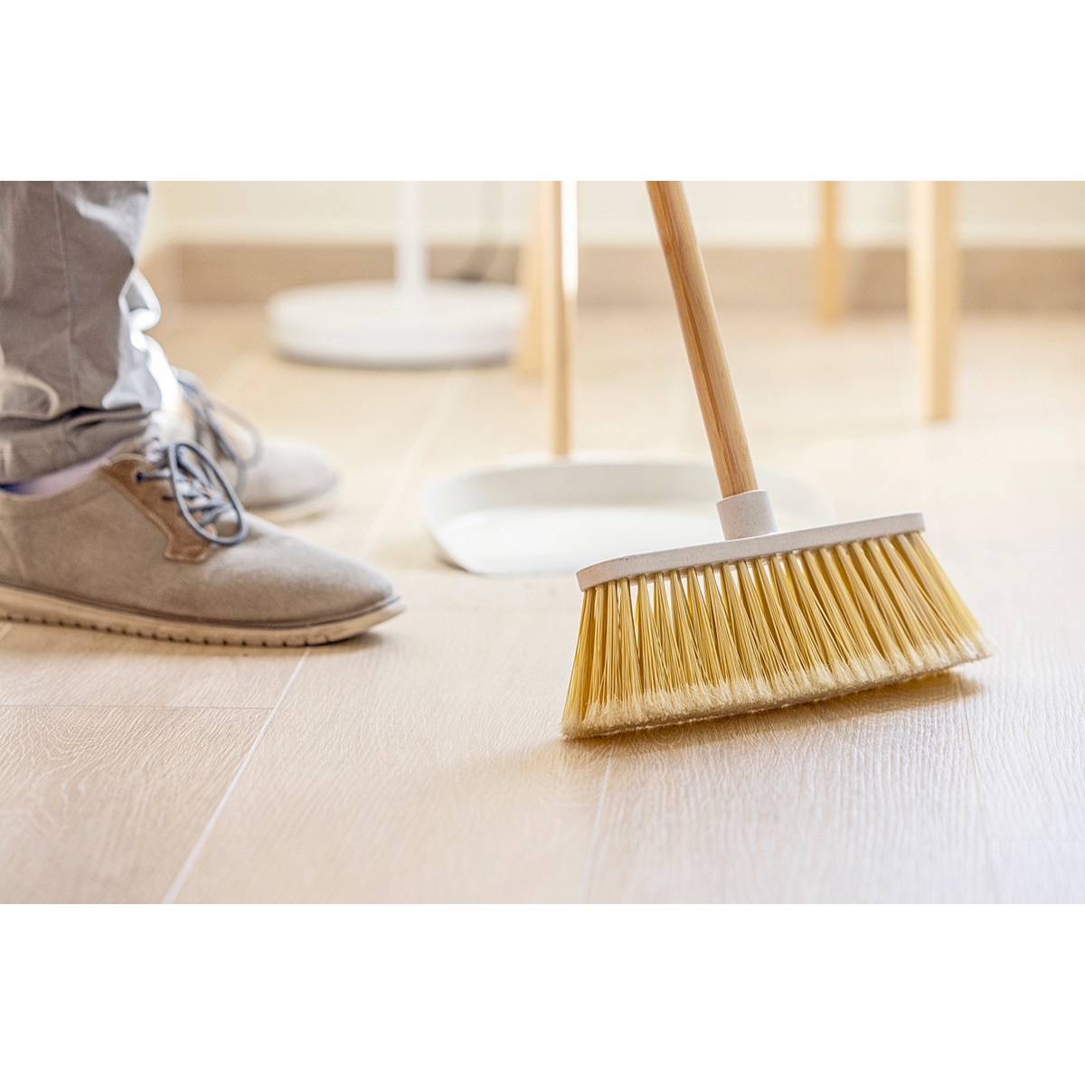 Vassoura de bamboo ecológica Zeroline Cinzento-4