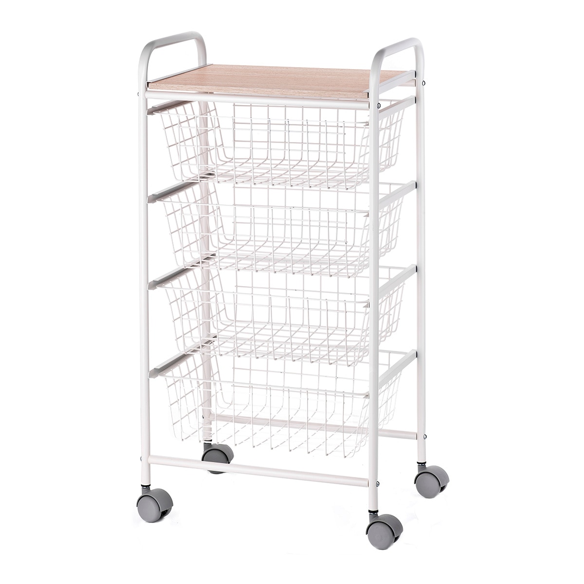 Trolley para verduras com 4 gavetas abatíveis Festa Branco-1