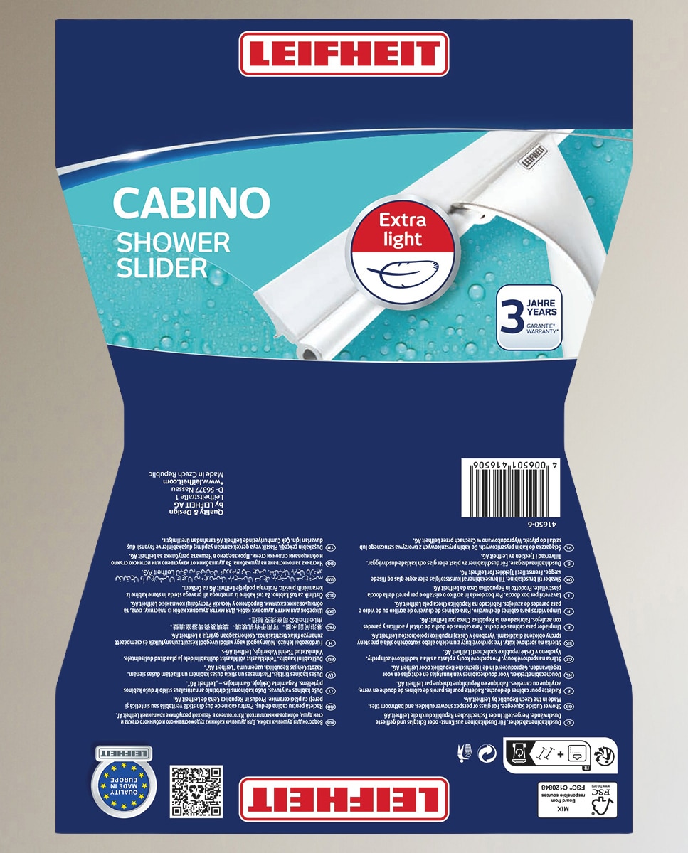 Limpa-vidros para biombos de duche Cabino Branco-4