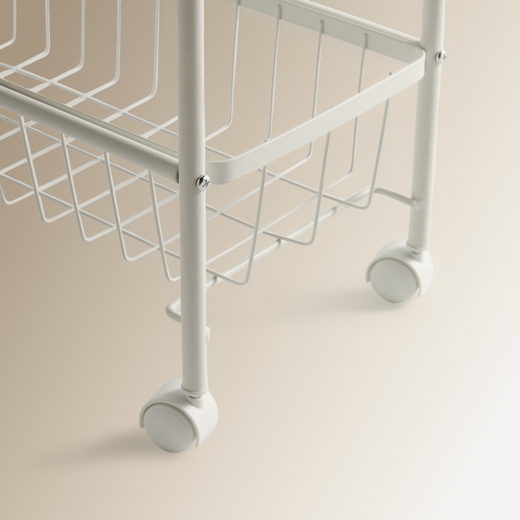 Carrinho Multiusos com Prateleira de Madeira Branco-6