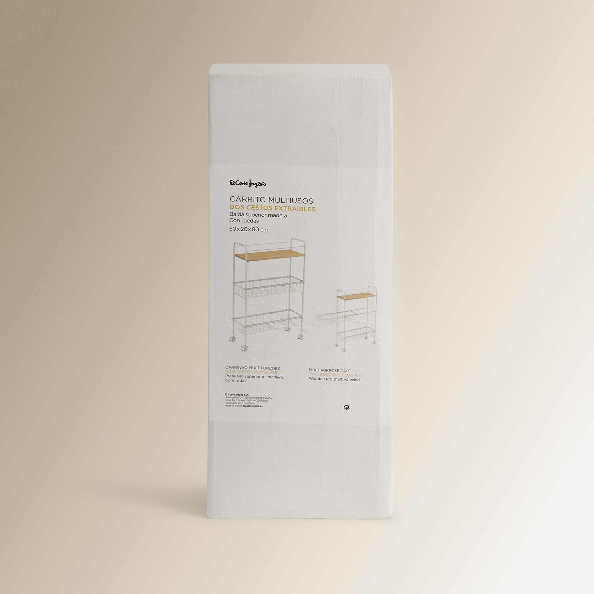 Carrinho Multiusos com Prateleira de Madeira Branco-7