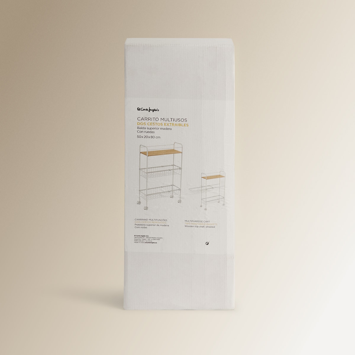 Carrinho Multiusos com Prateleira de Madeira Branco-7