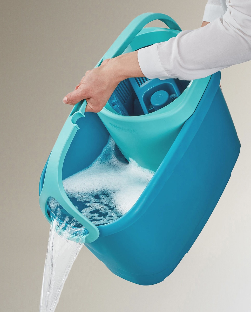 Conjunto de Esfregona e Balde Clean Twist M Ergo Turquesa-7