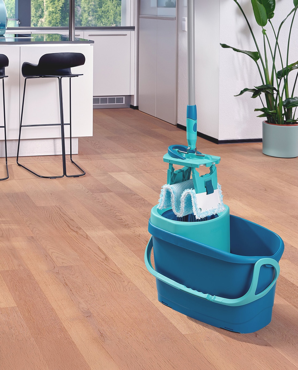 Conjunto de Esfregona e Balde Clean Twist M Ergo Turquesa-13