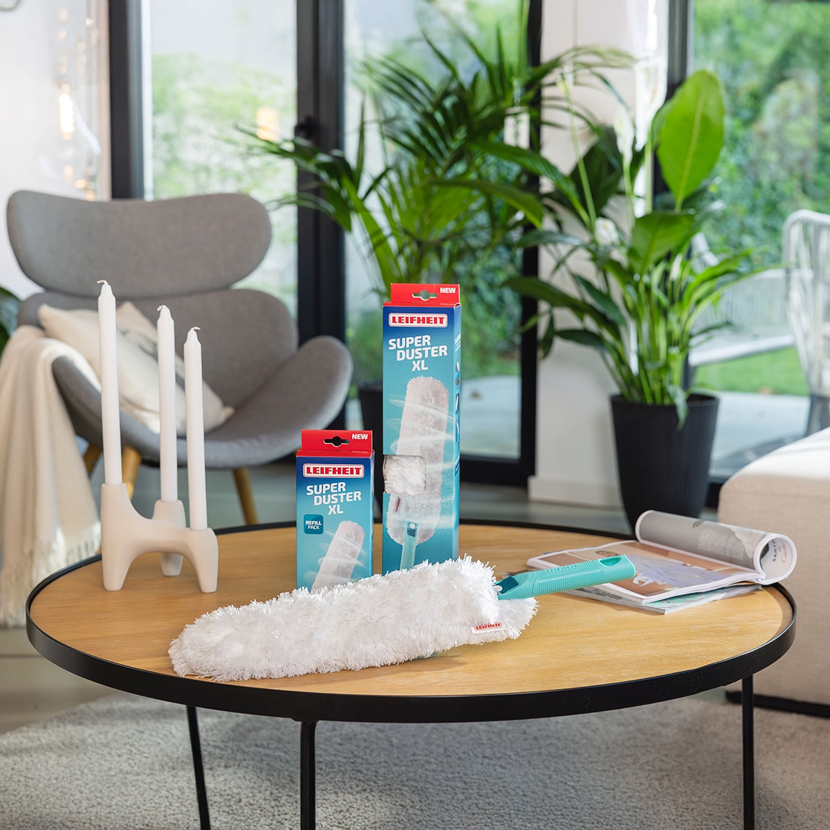 Espanador Reutilizável SUPERDUSTER XL Leifheit Azul-16