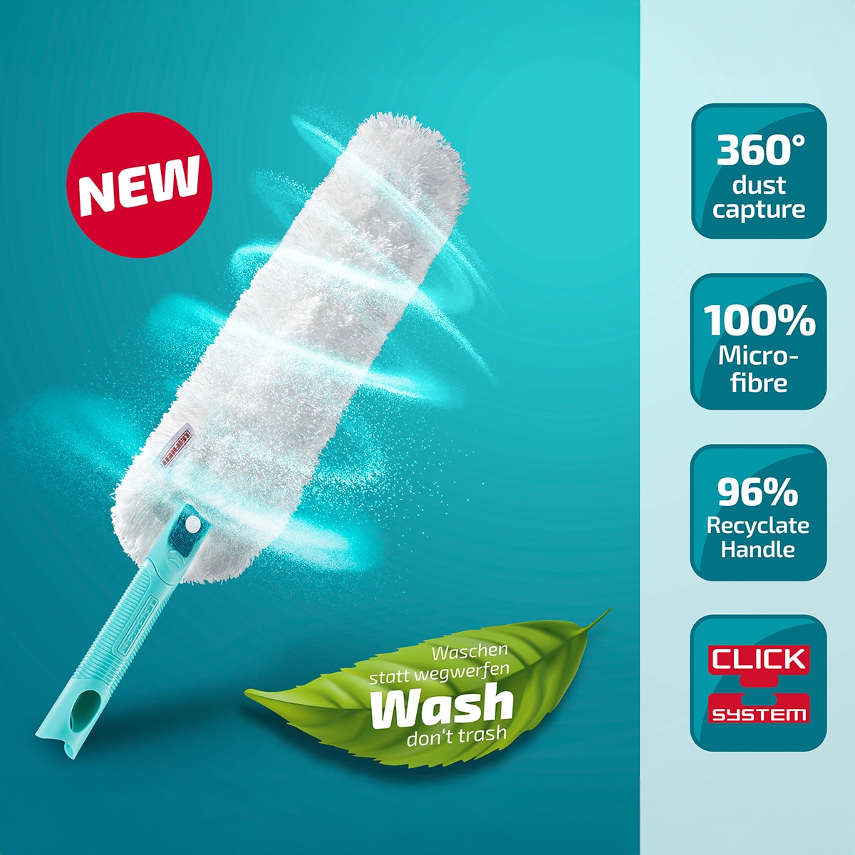 Espanador Reutilizável SUPERDUSTER XL Leifheit Azul-18