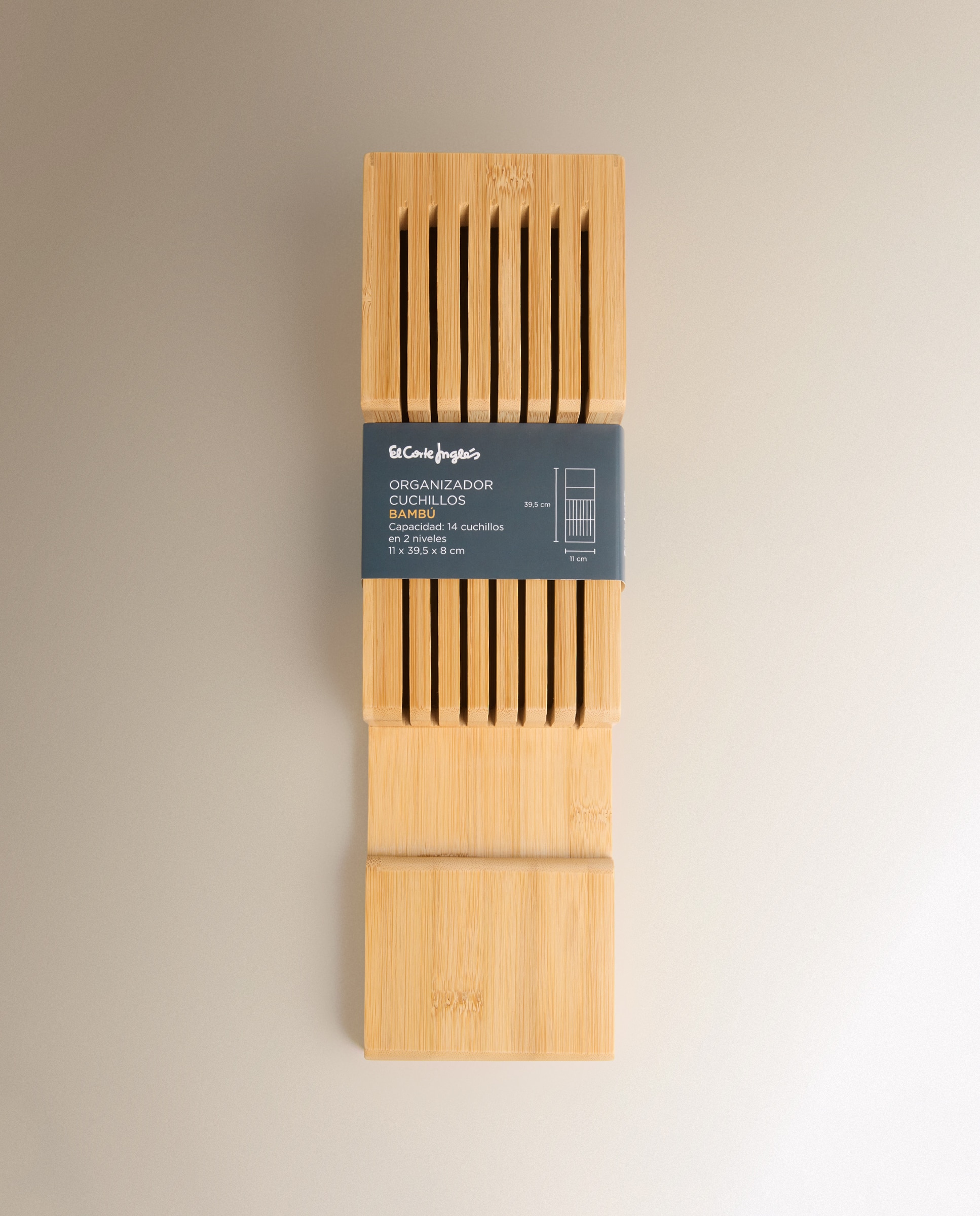 Organizador de Facas Bambu Natural-4