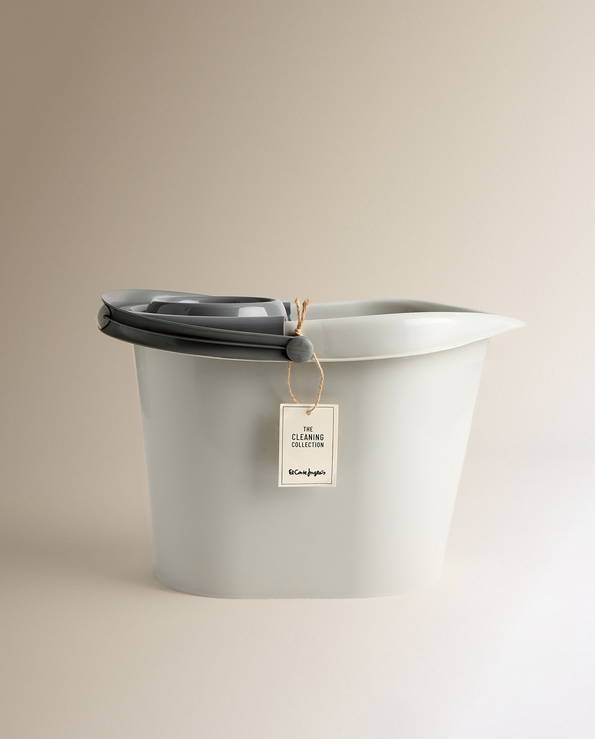 Balde com Escorredor Reciclável - 12 L Cinzento-4