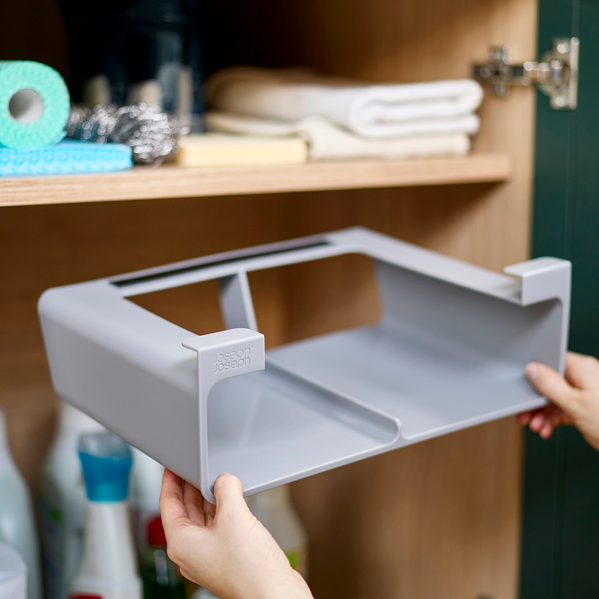 Organizador de Sacos de Cozinha CupboardStore Grande Cinzento-claro-12