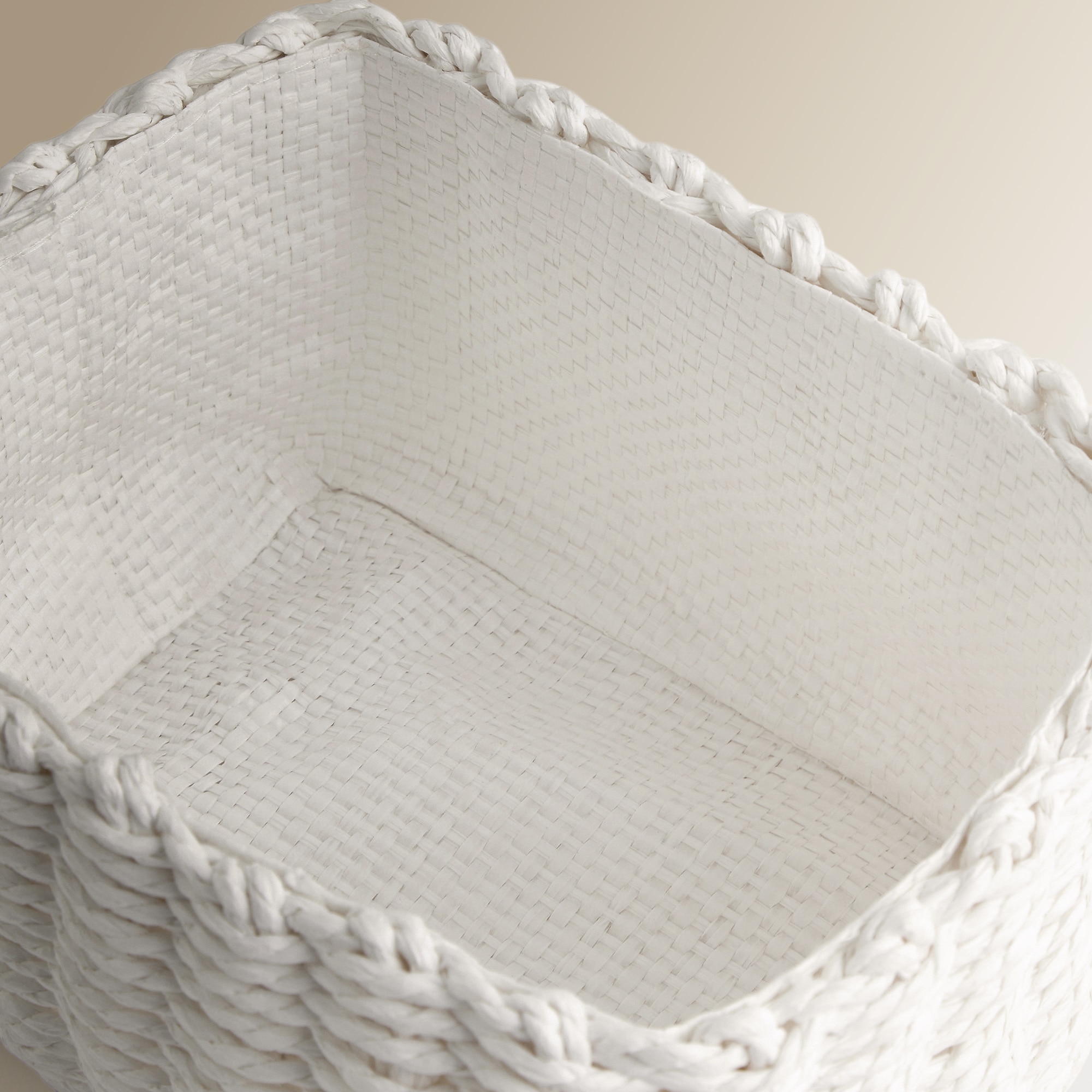 Cesta organizadora de fibra vegetal Branco-2