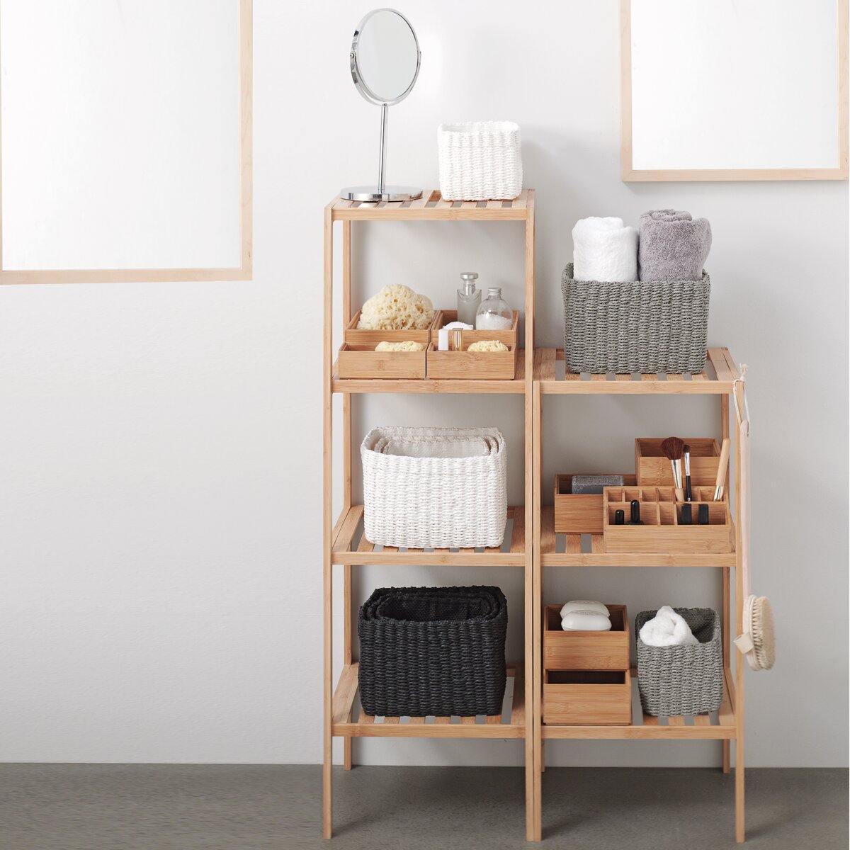 Caja rectangular alargada apilable El Corte Inglés Natural-2