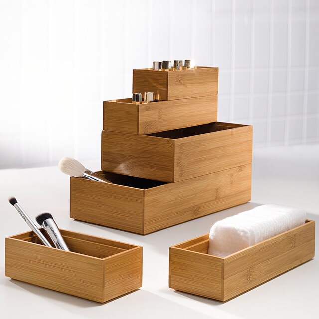 Imagen 0 de Caja rectangular alargada apilable El Corte Inglés Natural
