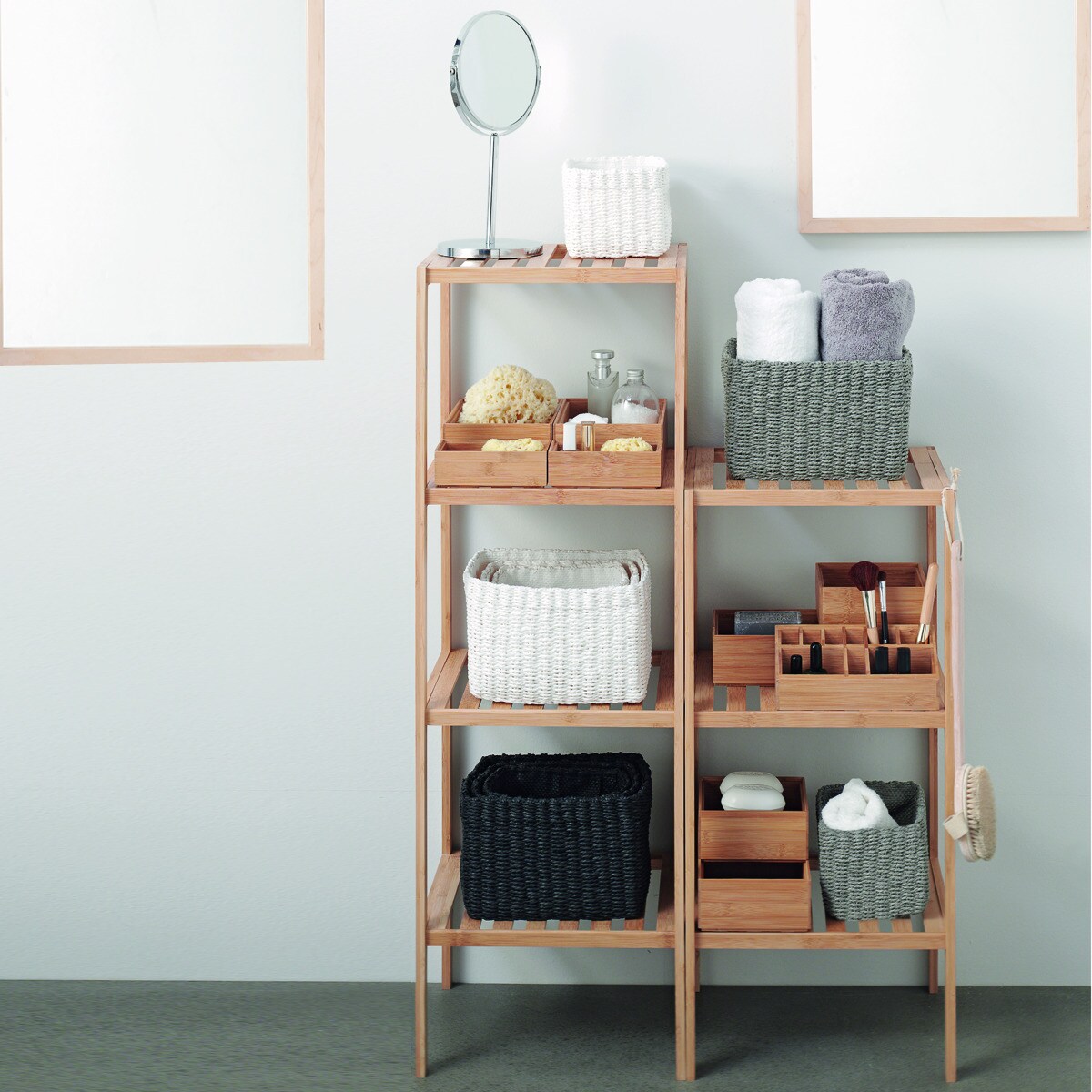 Caja rectangular apilable El Corte Inglés Natural-2
