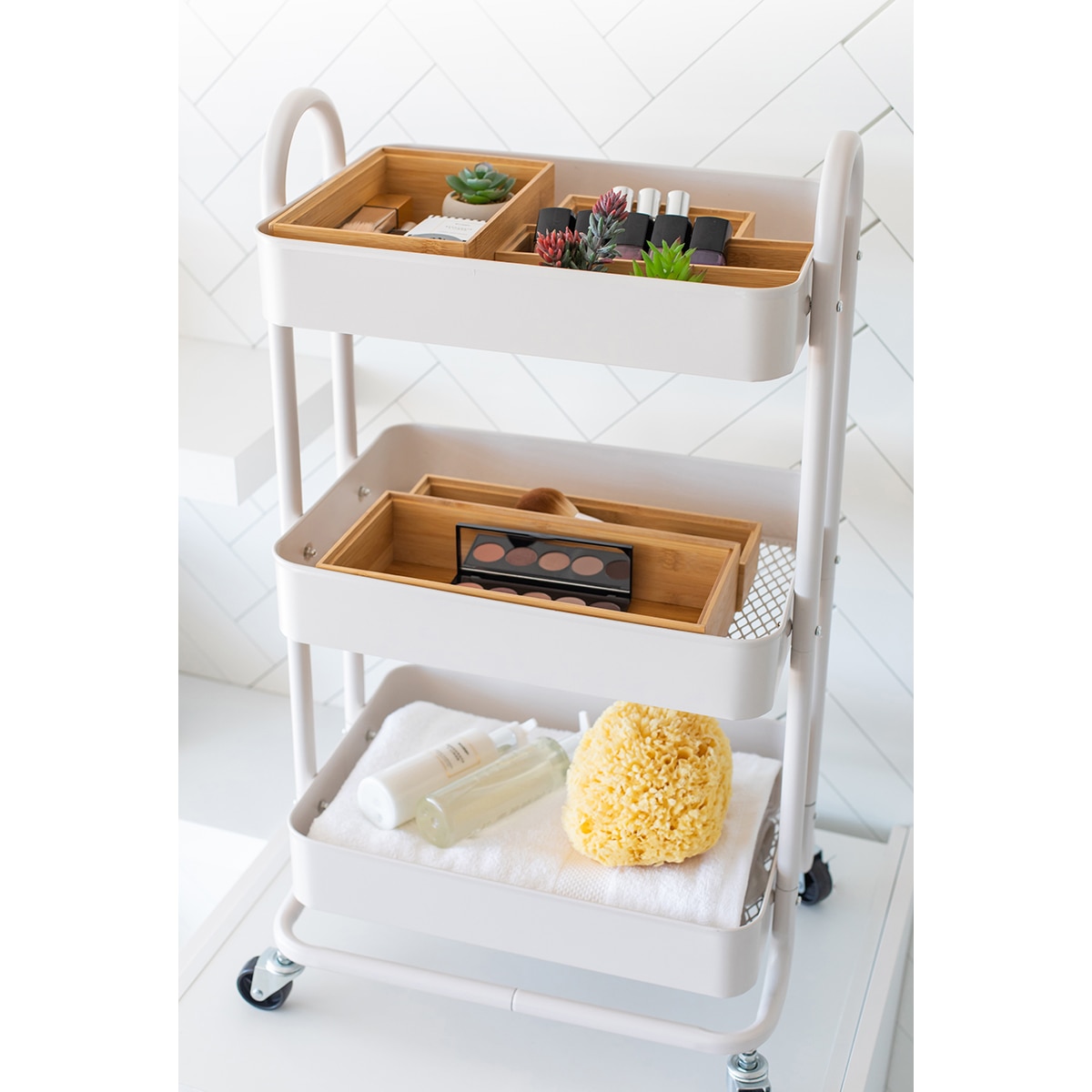 Caja rectangular apilable El Corte Inglés Natural-5
