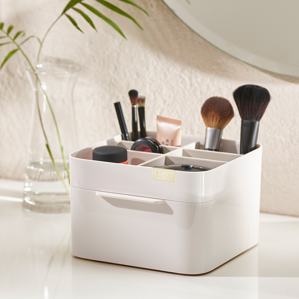 Organizador de cosméticos com gaveta Branco-4